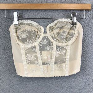 Vintage Backless Lace Bustier 34B By Strouse Adler Co.